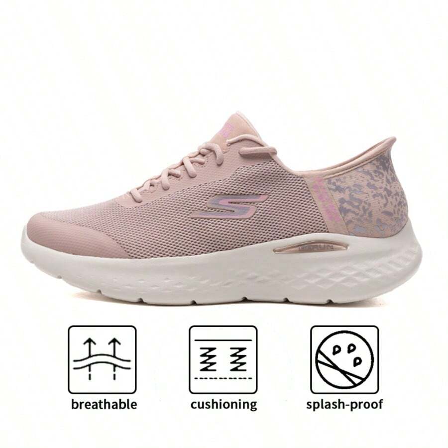 Skechers Giày chạy bộ GO RUN LITE dành cho nữ, giày thể thao nhẹ thường ngày để tập luyện thể dục trong nhà/ngoài trời, kiểu dáng số 129449 - Màu Hồng baby - Xem 1