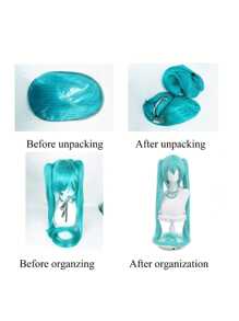 42 英寸绿色动漫长款合成头发洛丽塔角色扮演万圣节假发