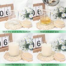 ILIVIXAY 20 Pack 7 OZ Clear Thick Glass Candle Jars With Lids - Bulk Empty Candle Jars For Making Candles - Spice, Powder Containers. - Clear - View 5