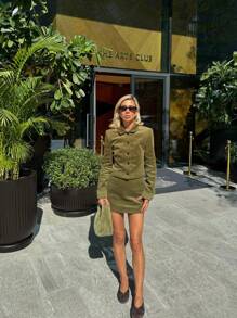 Women's Casual Corduroy Single-Breasted Short Jacket, Fashionable For Commuting And Dating, Spring/Summer