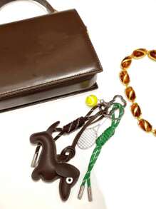 Yogodlns INS Viral Dachshund Tennis Theme Personalized Keychain Pendant Woven Hanging Decor "I Love My Boyfriend" Christmas Gift Thanksgiving Gift Y2K Bridesmaid Gift Puppy - Multicolor - View 5