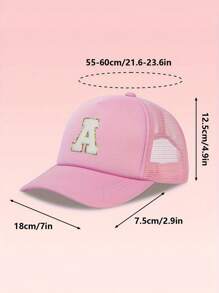 2pcs/Set Girls Letter Graphic Baseball Cap And Bag, Breathable Design For Daily Wear And Outdoor Activities - Pink - View 6