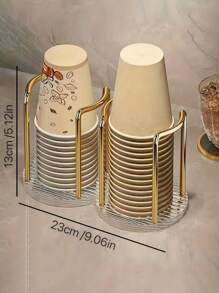 1 件优雅一体式亚克力杯架，适用于家庭、咖啡厅、办公室和酒店，整齐存放一次性杯子的理想解决方案，办公桌杯架，床上杯架，办公桌杯架家居浴室装饰夏季返校 - 彩色 - 查看 4