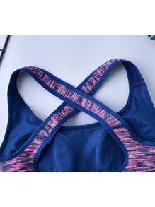 TRUMOVE Brassiere Deportivo para Mujer con Diseño de Color Degradado Sin Armazón Antichoque Absorbente Transpirable y Anti-humedad con Reducción de Vibraciones Moldeante y Aglomerante Correas Cruzadas en la Espalda Ropa Deportiva Superior para Mujer,top deportivo mujer,ropa deportiva de mujer,tops deportivos para mujer,top deportivo,tops de mujer,gym,brassieres de mujer - Morado - Ver 8