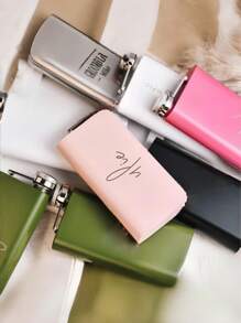 1 件定制不锈钢 200 毫升酒壶，便携式迷你酒瓶，个性化酒精醒酒器礼物，银色/白色/绿色/黑色/浅粉色/深粉色 - 彩色 - 查看 12