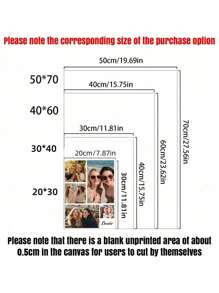 1pc Personalized Photo Collage Canvas, Family Photo Collage Print Gift, Gift For Couples Gifts Birthday Graduation - Multicolor - View 5