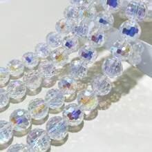 30pcs Elegant Faceted Crystal Glass Beads, Multicolor Iridescent - Ideal For DIY Bracelets, Necklaces & Pendants Jewelry Making Supplies, Glass Beads, Pendant