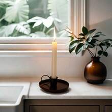 1pc Elegant Iron Candle Holder - Floor Standing, Creative Gold And Black Metal Decorative Candle Holder, Suitable For Easter, Weddings And Everyday Use, To Create A Warm Home Atmosphere