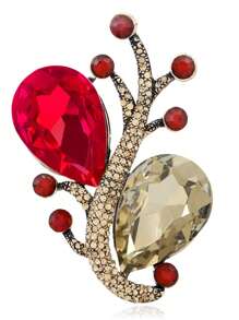 1pc Creative Fashion Jewelry Crystal Hollow Corn Brooch, Elegant Accessory