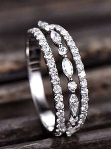 1 PC Romantic 925 Sterling Silver Cubic Zirconia Rings Wedding Jewelry For Women Fine Jewelry - 1# - View 9