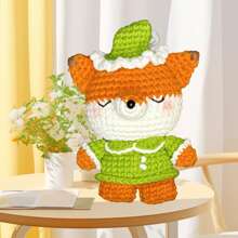 DIY Pajama Fox Crochet Kit For Beginners, Amigurumi Stuffed Animals - Gift Animal Crochet Starter Kit All-In-One Complete Crochet Kit Learn To Crochet Sets - White - View 4