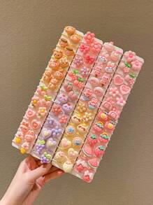 20/30/40pcs Girls Colorful Cute Cartoon Hair Scrunchies