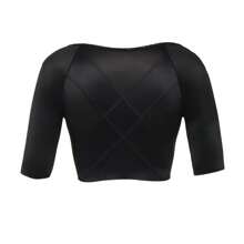 Women Upper Arm Shaper Compression Short Sleeves Tops Slimming Shapewear Body Shaper Shaping Top Underwear Undershirts - Black - View 9
