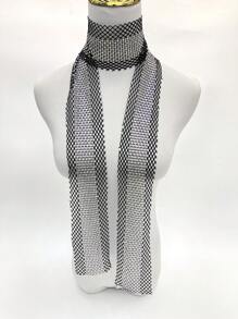 1pc Women's Accessory Diamond Decor Small Scarf, Can Be Worn With Dresses Or As Waist/Head Belt For Different Occasions