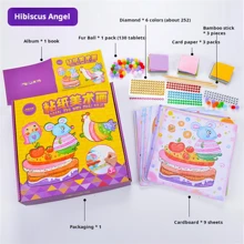 1 pieza Pintura de pegatinas 3D de un ángel de hibisco, manualidades creativas de pintura de pegatinas de dibujos animados para niños