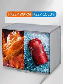 Large Capacity Insulated Grocery Tote Bag, Reusable, Soft Cooler Bag, Cold/Hot Food Delivery Bag, Lightweight, Durable Zipper, Foldable, Upright Standing