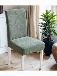 1pc Waterproof Jacquard Woven Chair Cover For Living Room And Dining Room - Mint Green - View 2