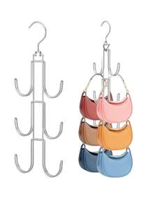 1pc 360 °Rotatable Metal Purse Hanger Organizer - Keep YourHandbags Visible, In Good Condition, And Save Space WithThis Space-Saving Backpack Rack In Silvery Color