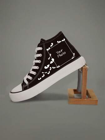 Zapatillas de lona personalizadas DIY de media caña, unisex, con suela de goma vulcanizada simple, zapatos deportivos adecuados para todas las estaciones