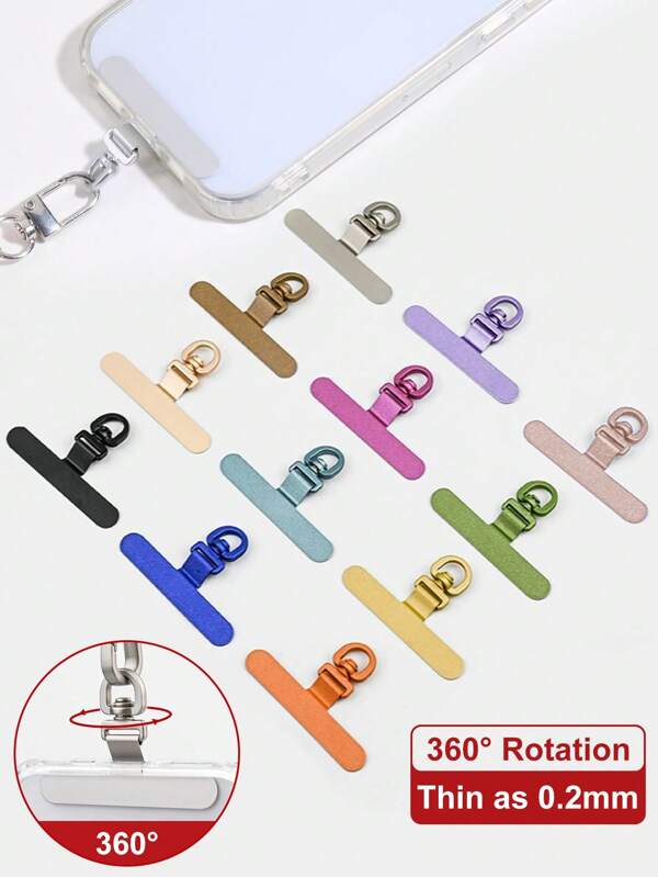 Phone Tether Tab,360° Rotatable Ultra-Thin 0.2mm Bending Design Universal Stainless Steel Phone Lanyard Metal Patch