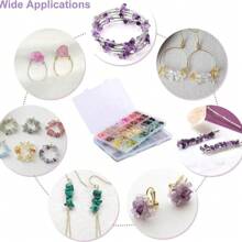 About 1000pcs Asymmetric Natural Crystal Stone Jewelry Making Kit With Jewelry Pliers, Beading Wire, Alloy Pendant, Spacer Beads, Ear Hooks, For DIY Rings, Bracelets, Necklaces, Earrings Jewelry, Handicraft Making (Random Colors)