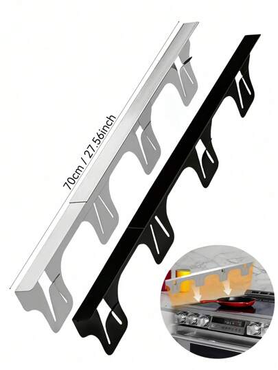 2 peças de tampa de vão de fogão de aço inoxidável, material de preenchimento de ranhura de fogão, kit de decoração de tampo de fogão, tampa de ranhura de fogão, resistente ao calor e fácil de limpar, adequada para proteção entre o topo do fogão e o balcão, fácil de expandir e contrair, comprimento de 13,8 polegadas a 27,5 polegadas, largura de 0,79 polegadas