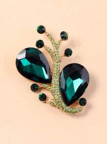 1pc Creative Fashion Jewelry Crystal Hollow Corn Brooch, Elegant Accessory