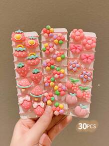 20/30/40pcs Girls Colorful Cute Cartoon Hair Scrunchies