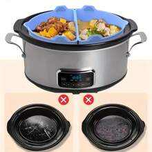 Reusable Silicone Slow Cooker Dividers, Easy Clean, Waterproof Liners For Kitchen Use, Red/Black