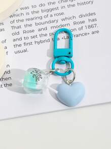 1pc Multi-Color Keychain, Acrylic Heart-Shaped Glow-In-The-Dark Bicolor Coffee Cup Bag Car Decor Pendant