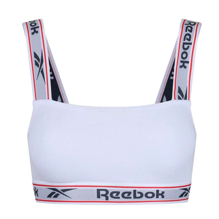 Reebok حمالة صدر رياضية كريستال للنساء/السيدات (أبيض) - 95% قطن/5% إيلاستين - أبيض - مشاهدة 1