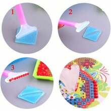 3 pièces/7 pièces Stylos peinture diamant DIY, Stylo correcteur à 3/6/9 têtes de perles, Stylo de collage rapide DIY, Stylo de prise de pierre, Stylo de peinture au diamant, Fournitures d'art