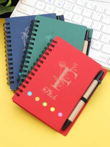 1pc (With Pen) Customized Text And Personalized Design Pocket Notebook & Memo Pad Set, Suitable For Work, Home Messages, Study Marking, Index Bookmarks, Office & School Supplies, Stationery Prizes, Back To School Gifts, Multi-Functional, Ornamental,Festive Calendar