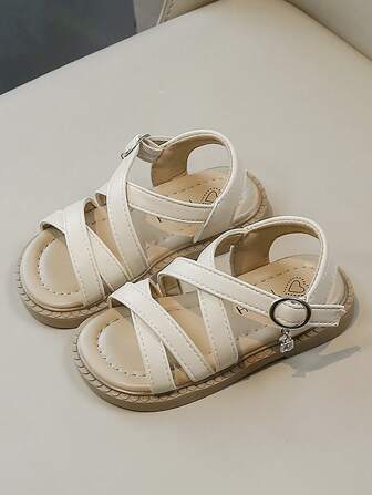 幼儿女童凉鞋软橡胶平底夏季婴儿花童鞋。