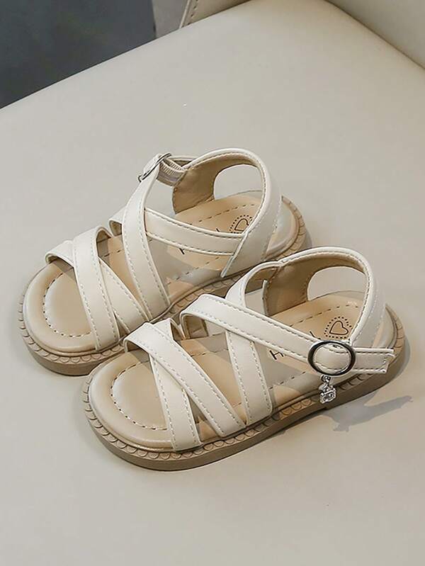 幼儿女童凉鞋软橡胶平底夏季婴儿花童鞋。