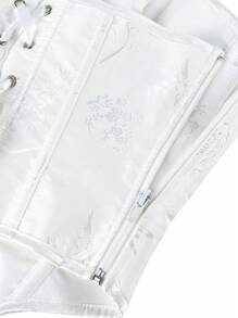 Top con corsé de jacquard sin espalda con lazo, moldeador de silueta, sin tirantes, para fiesta de Año Nuevo, Día de San Valentín, vacaciones, graduación, disfraz de Halloween, color amarillo mantequilla