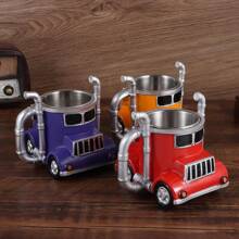 1 件手工制作的卡车咖啡杯 11 盎司半挂车形状陶瓷咖啡杯 送给咖啡和卡车爱好者的独特礼物 卡车司机 送给卡车司机的礼物 男士 - 彩色 - 查看 2