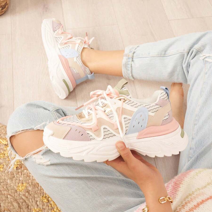 Women's Chunky Sporty Sneakers | Bold Profile - Multicolor - View 1