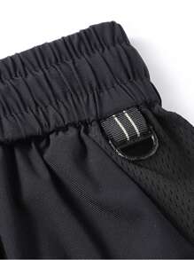 Pantalones cortos deportivos estilo novio Corelite para hombres con gráfico de letras, shorts para gimnasio, shorts jogger, con bolsillo con cremallera y cordón, para entrenamiento, , gimnasio en verano