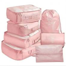 7 Pcs Foldable Travel Organizer Storage Bags Wardrobe Cube Suitcase Packing Set Storage Luggage Clothes Shoe Box