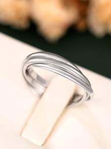 3 件/套经典 925 纯银戒指女士结婚珠宝精美珠宝情人节礼物