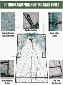 户外装备捕鸟网，适用于庭院、农场、捕鸟器、户外狩猎、捕鸟网、野营狩猎笼工具、坚固升级版捕鸟陷阱，适用于鸽子、鸭子、野鸡 - 綠色 - 查看 4