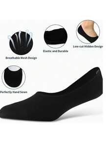 5/6 Pairs Of Men's Boat Socks, No Show Socks No Display Socks Casual Silicone Non-Slip Breathable Comfortable Socks, Suitable For All Seasons - Multicolor - View 5