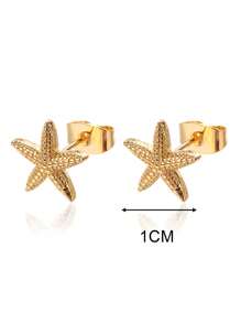 1 Đôi bông tai hình sao biển dễ thương, phù hợp cho phụ nữ và bé gái, họa tiết duyên dáng, trang sức thời trang mùa hè đi biển, phụ kiện quà tặng. - sao biển - Xem 16