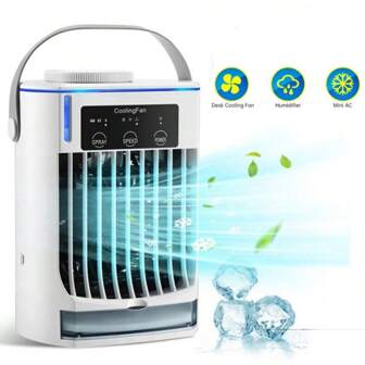 Portable Air Conditioners Fan,Air Cooler Fan, Evaporative Air Cooler With 3 Cool Mist & 3 Speeds (Touch Screen), Desktop Cooling Fan With Humidifier For Room Bedroom Office