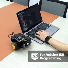 TSCINBUNY Popular 2WD Mini DIY Smart Robot Car Code Toy Kit For Arduino Robot Car C/C++ Programming Skill Best Practices PDF Step-By-Step Tutorial STEM Project Gift