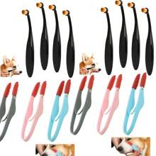 Pincel para pó de olho de gato ADog, escova removedora de manchas de lágrimas para cães, escova lavável de fibra para remoção de manchas de lágrimas para animais de estimação para aplicação segura e uniforme de pó para manchas de lágrimas, cabo ergonômico, cerdas longas e cônicas