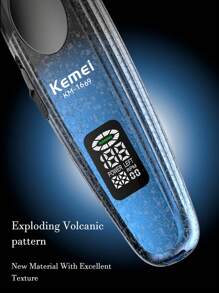 Kemei KM-1669 New Hair Trimmer Professional Electric T-Blade Clipper With Charging Base Type-C 9000RPM High Speed 0mm Zero Gaped Carving Clipper For Men Beard Hair Trimmer Barber Use Men's Birthday Gift For Men