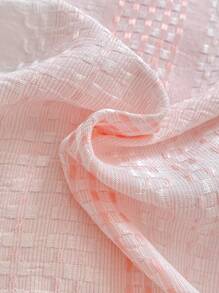 2/3pcs Gradient Waffle Children's Down Duvet Cover Kit, Striped Double-Sided Duvet Cover + Pillow Cover Kit, Suitable For Children's Rooms, Machine Washable In All Seasons - Pink - View 5