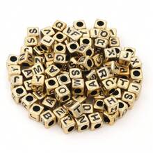 100pcs/Pack Acrylic Square & Flatround Letter Loose Beads, Fashion Cute Colorful Plated, Neon Colors, Multi-Choice For DIY Bracelets, Necklaces, Jewelry, Phone Charms, Keychains Making, Wholesale Beads
